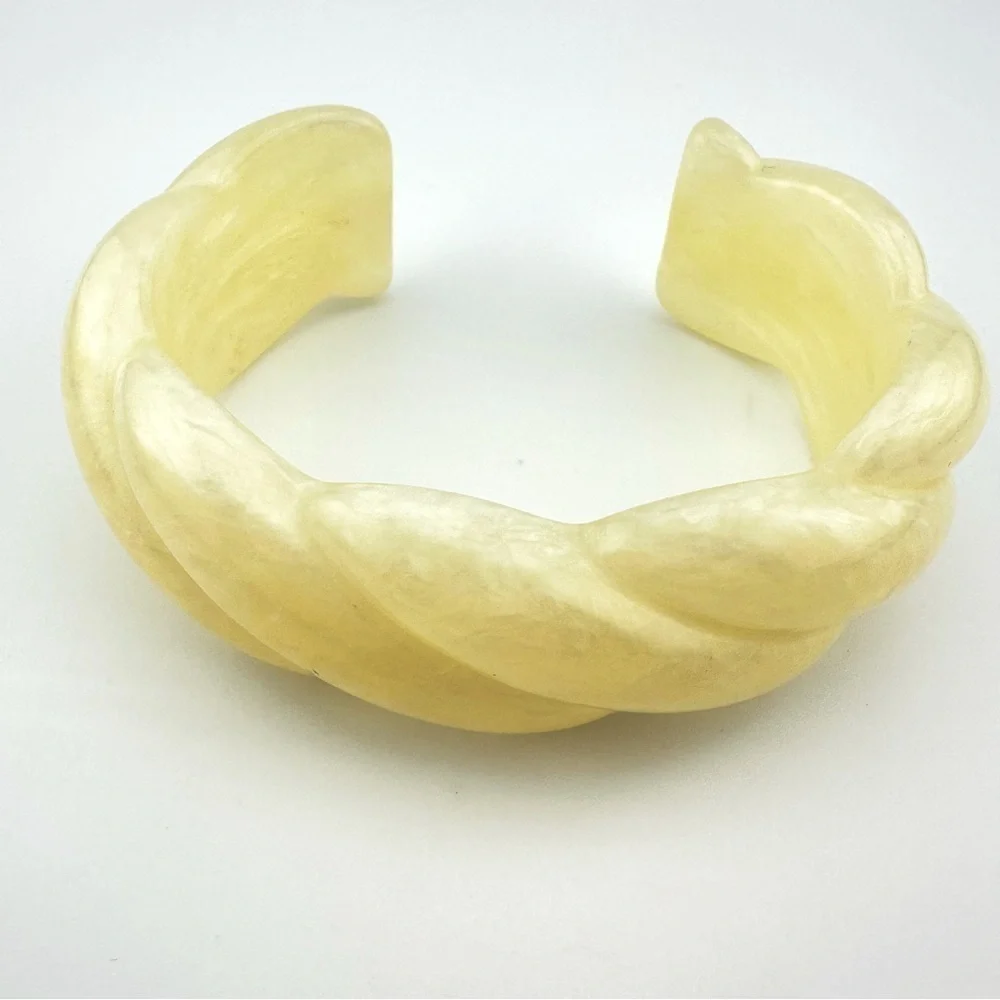 J. Crew Chunky Lucite Pearlescent Bangle Bracelet